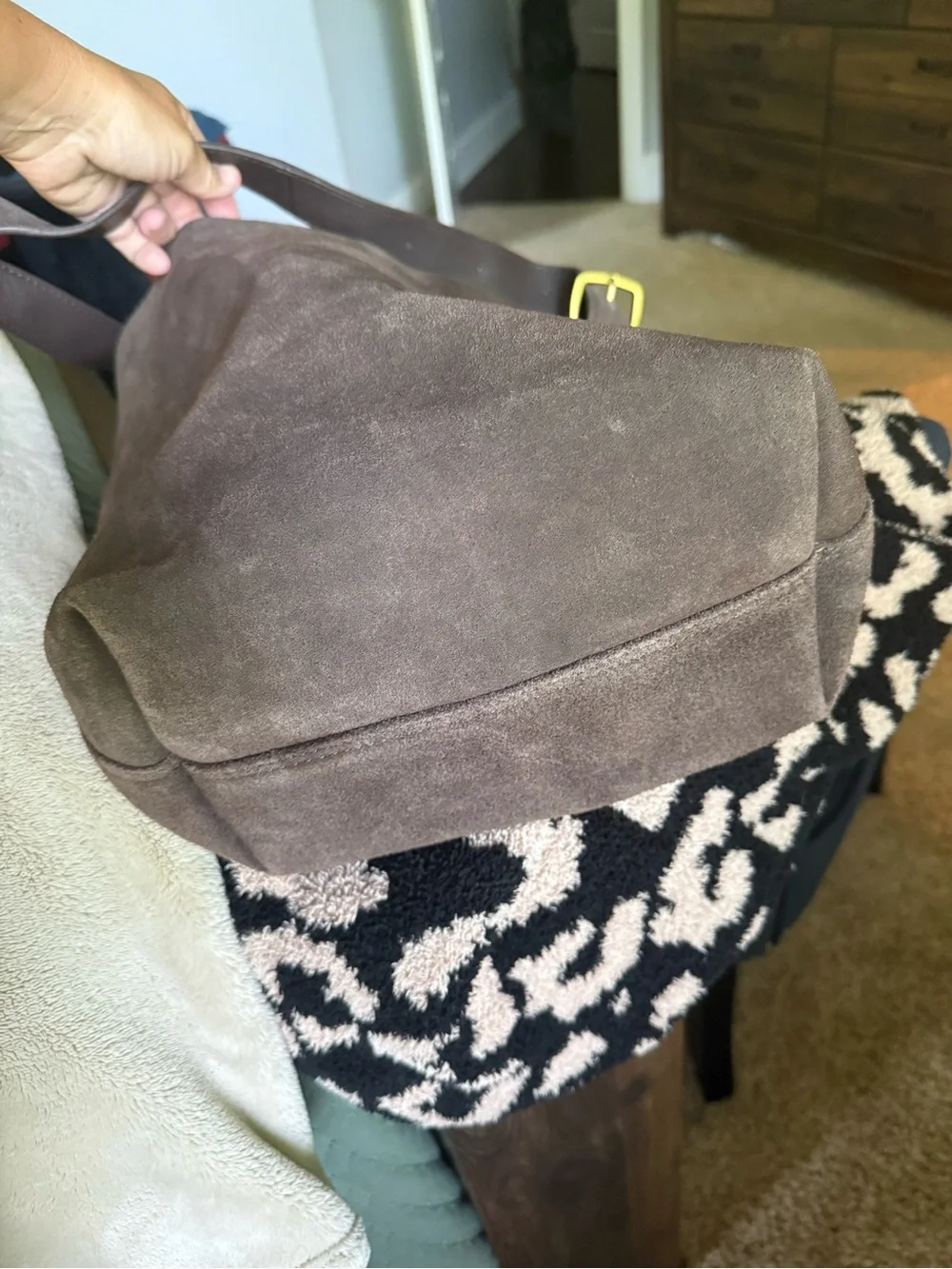 Taupe 100% leather Shoulder Bag - Classic Women's Tote